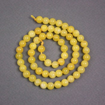 Citrine Beads on Thread Smooth Round Beads, diameter 6.5 mm, length 38 cm