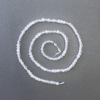 Beads on Thread Mountain Crystal natural stone cube, diameter 3×3mm±, length 39cm±