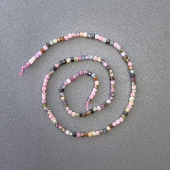 Beads on a Thread Turquoise Assortment Natural Stone Cube, diameter 2.8×2.8 mm, length 40 cm
