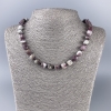 Turmaline Necklace natural stone faceted cube, diameter 9x9mm±, length 50cm ±