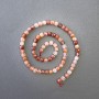 Carnelian Beads natural gemstone faceted cube, 5x5mm diameter, length 38cm on thread