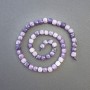 Lepidolite Beads Natural Stone Faceted Cube 7×7 mm, Threaded Necklace Length ~39 cm