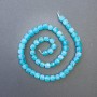 Aquamarine Beads - natural gemstone, faceted cube, 7×7 mm approx, 39 cm +/- on a thread