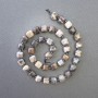 Sunstone Beads, Natural Stone, faceted cube, diameter 8x8mm±, length 39cm± on thread with seed beads
