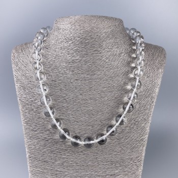 Necklace made of Rock Crystal Smooth Beads, 12.5 mm diameter +-, length 45 cm+-