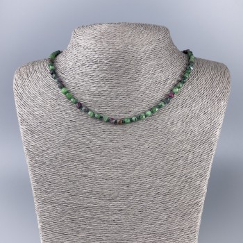 Zoisite Beads Necklace, natural gemstone, cut cube, diameter 4x4mm ±, length 50cm ±