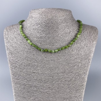 Canadian Jadeite Necklace with Natural Faceted Cube Beads, diameter 5x5mm, length 50cm