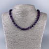 Sugilite Necklace, natural gemstone, faceted cube, diameter ~7.5 mm x 7.5 mm, length 50 cm