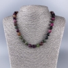 Turmaline Necklace, Natural Stone, Faceted Cube, 9x9 mm, length 50 cm