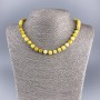 Necklace of Yellow Jadeite Natural Faceted Cubes, 7.5×7.5 mm, diameter 7.5x7.5 mm, length 50 cm