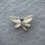 Brooch 'Butterfly' with white crystals on golden metal 20x28 mm+