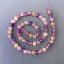 Assorted Beads of Natural Stone, smooth round beads, diameter 6.5 mm ±, thread length 39 cm ±