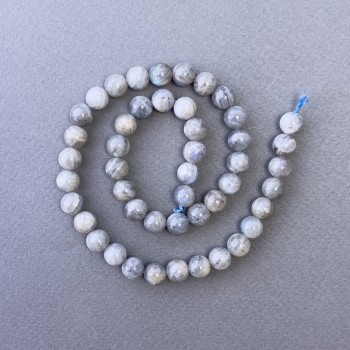Labradorite Beads Natural Stone Smooth Sphere, diameter 8.5mm, length 39cm