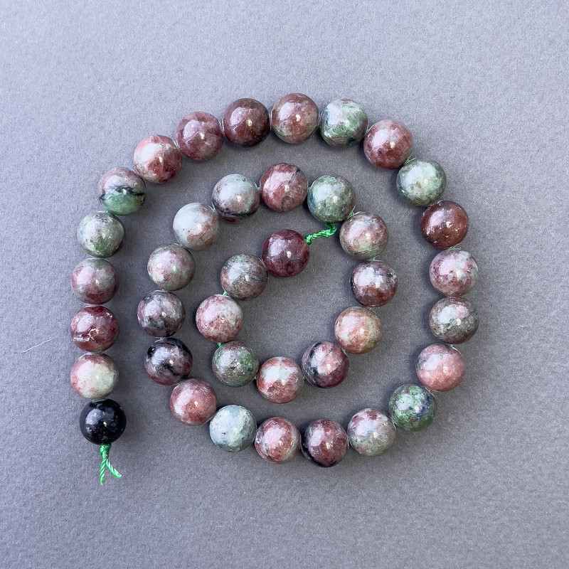 Watermelon Garnet Beads natural stone smooth ball, diameter 10mm±, length 39cm±