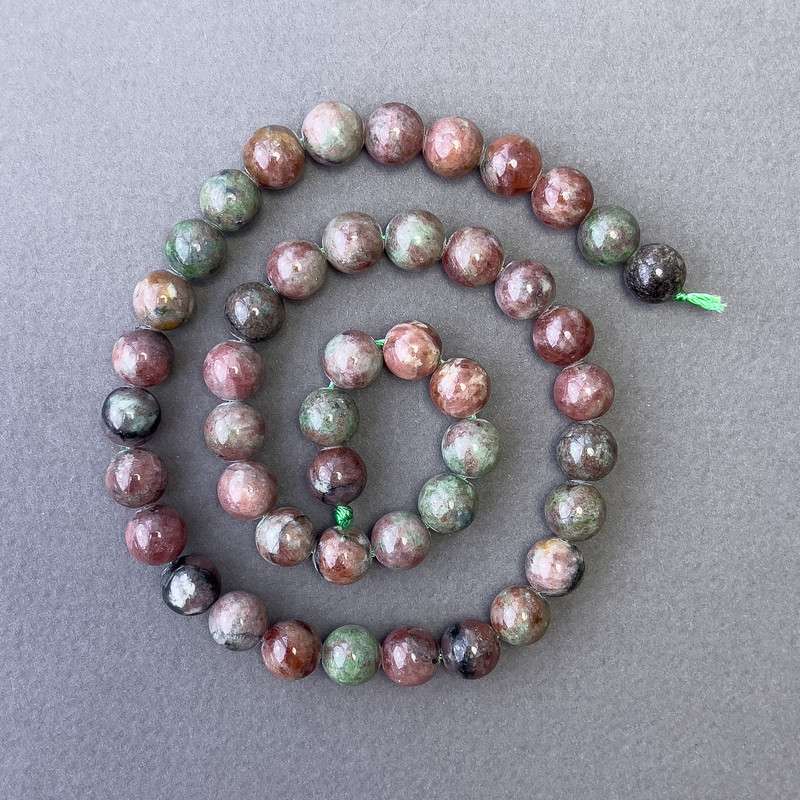 Watermelon Garnet Beads natural stone smooth round beads, diameter 8.5mm, length 39cm