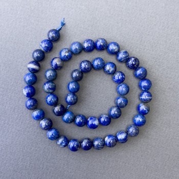 Lapis Lazuli Beads Natural Stone Smooth Round 8mm Diameter, 38cm Length