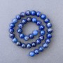 Lapis Lazuli Beads natural stone smooth round 10mm diameter, length 38cm
