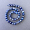 Lapis Lazuli Beads, natural stone, smooth round bead, diameter 10.5 mm, length 39 cm