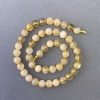 Rutilated Quartz Hairline Beads Natural Stone Smooth Round 8mm Dia., Thread Length 39cm