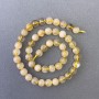 Rutilated Quartz Hairline Beads Natural Stone Smooth Round 8mm Dia., Thread Length 39cm