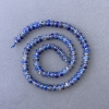 Lapis Lazuli Beads, natural stone, washer shape on thread, diameter 6×2,5 mm±, length 39 cm± with seed beads 3×2 mm±