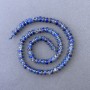 Lapis Lazuli Beads, natural stone, washer shape on thread, diameter 6×2,5 mm±, length 39 cm± with seed beads 3×2 mm±