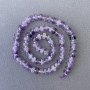 Amethyst Beads natural stone disc on thread, diameter 6.5x3 mm±, length 40 cm± with 3x2 mm± seed beads
