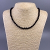 Shungite Bead Necklace (single) smooth sphere, diameter 6mm ±, length 49cm ±