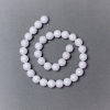 White Agate Beads (pressed) Smooth Round 12mm ±, Length 40cm ± on fishing line