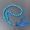 Turquoise Prayer Beads (raw) smooth beads, 12mm diameter ± 33 beads, with Turquoise inlays