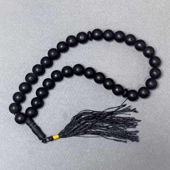 Chakras Shungite Beads (per piece) smooth sphere, diameter 12mm±, 33 beads, with inserts of Shungite