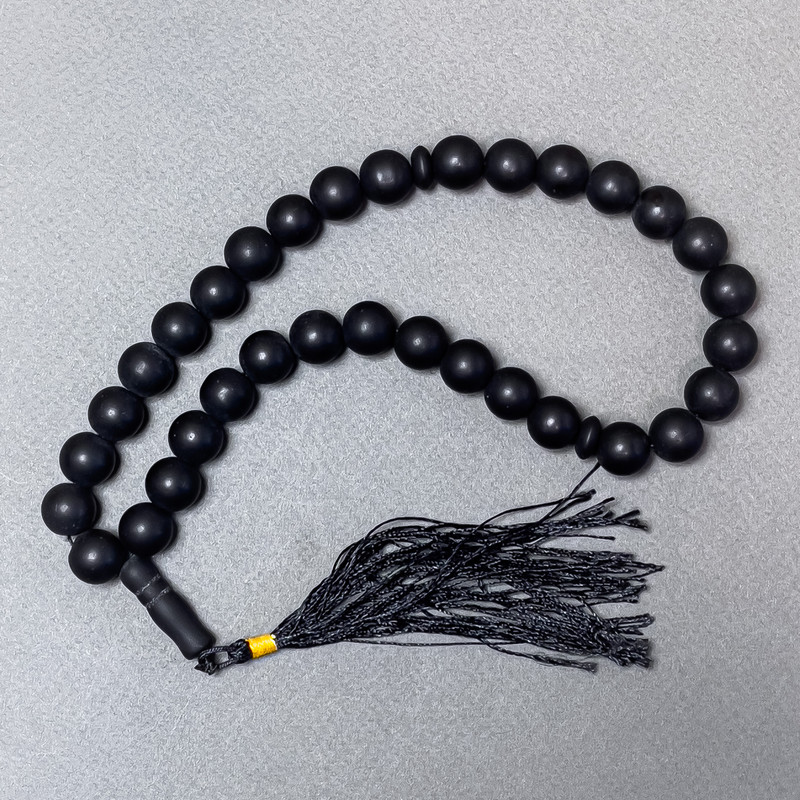 Chakras Shungite Beads (per piece) smooth sphere, diameter 12mm±, 33 beads, with inserts of Shungite