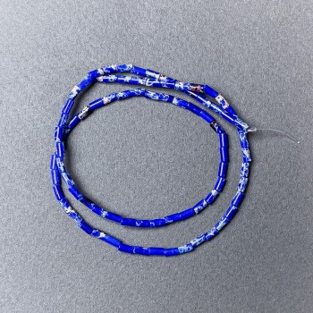 Variscite Beads Blue (raw cut) 2x4mm, 38cm string on thread