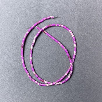 Purple Variscite Beads (pressed) faceted, 2×4mm diameter, total length 38cm on thread