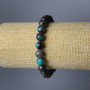 Chrysocolla Bracelet with natural stone, smooth beads, diameter 8.5 mm, stretchy, length 18 cm