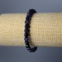 Iolite Bracelet, Natural Stone Faceted Cube, 6mm diameter ±, 18cm length (stretch)