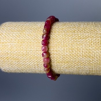 Bracelet Multicolor Tourmaline Faceted Cube, 7mm diameter ±, length 18cm (elastic)