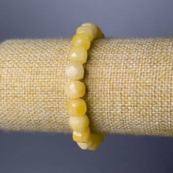 Bracelet Citrine Natural Stone Cut Cube, diameter 9mm+-, length 18cm (stretch)