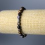 Petersite Natural Stone Bracelet, smooth beads, 6.5 mm diameter, adjustable stretch 18 cm