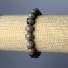Watermelon Garnet Bracelet Natural Stone Smooth Bead, 10mm diameter ±, length 18cm (stretch)