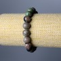 Watermelon Garnet Bracelet Natural Stone Smooth Bead, 10mm diameter ±, length 18cm (stretch)