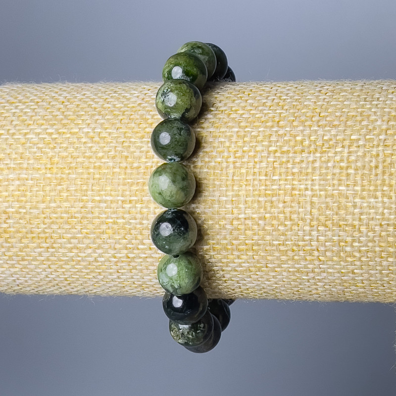 Diopside Bracelet Natural Stone Smooth Beads, Diameter 10.5mm, Length 18cm (Stretch)