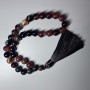 Carnelian Beads Natural Stone Smooth Round Beads, diameter 12mm, 33 beads, with metal inlays