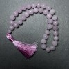 Rosary Beads Pink Quartz Natural Stone Smooth Bead, diameter 12.5mm±, 33 beads, with metal accents
