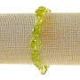 Olive Crystal Bracelet, olive-toned glass with Olivine faceting, 8×11mm beads ±, length 18cm± (stretch)