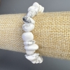 Howlite Bracelet natural stone tumbled, diameter 12x7mm±, length 18cm± (stretch)