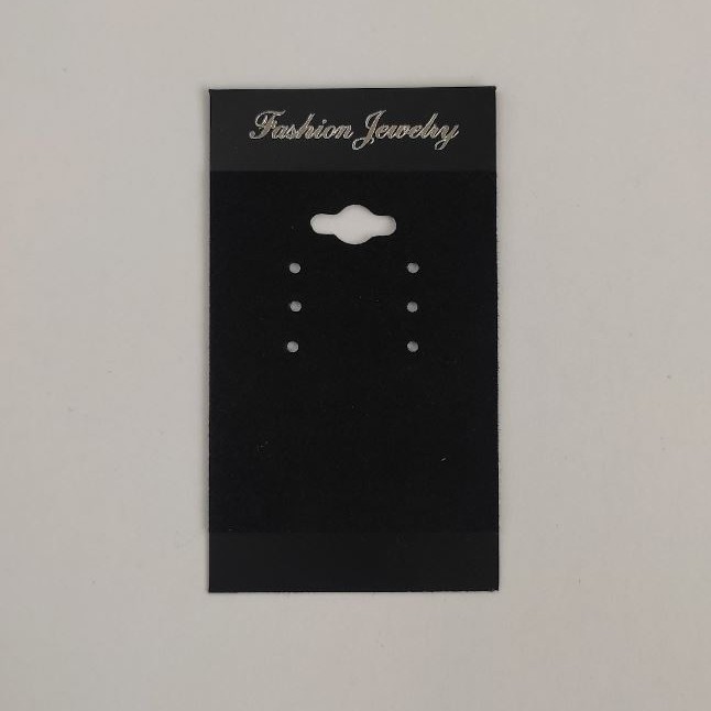 Display tray for earrings black velvet 7x4 cm black plastic 100 pcs