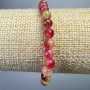 Bracelet Multicolor Tourmaline Faceted Bead, 6mm diameter ±, length 18cm ± (stretch)