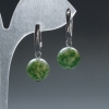 Mocha Agate Bead Earrings round ball 12.5 mm ± with English clasp, length 33 mm+