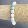 Hemimorphite Bracelet Natural Stone Smooth Bead, diameter 8.5mm, length 18cm, Elastic (stretch)